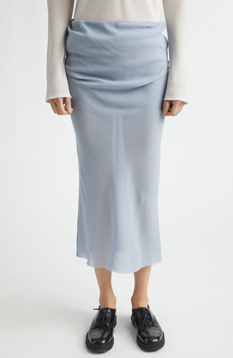 RIER Draped Bias Cut Wool Skirt, Main, color, Avio Gaze