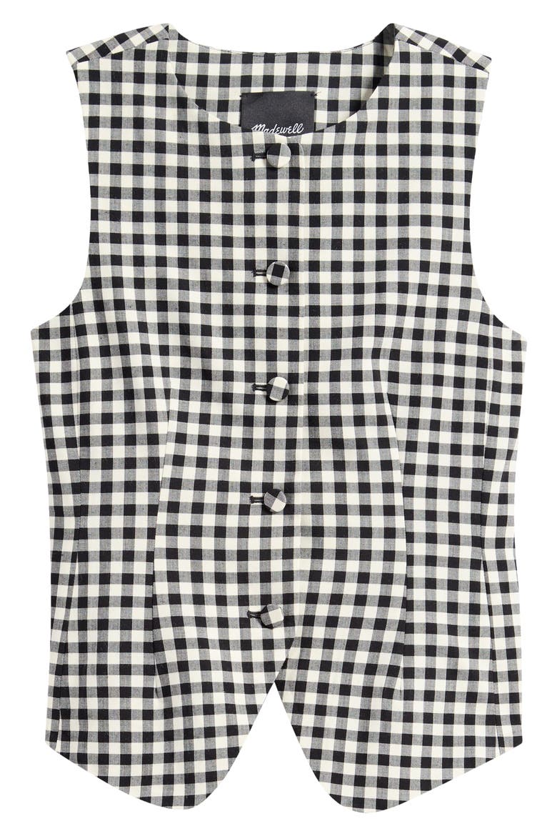 Single Breasted Scoop Neck Vest, Alternate, color, TRUE BLACK