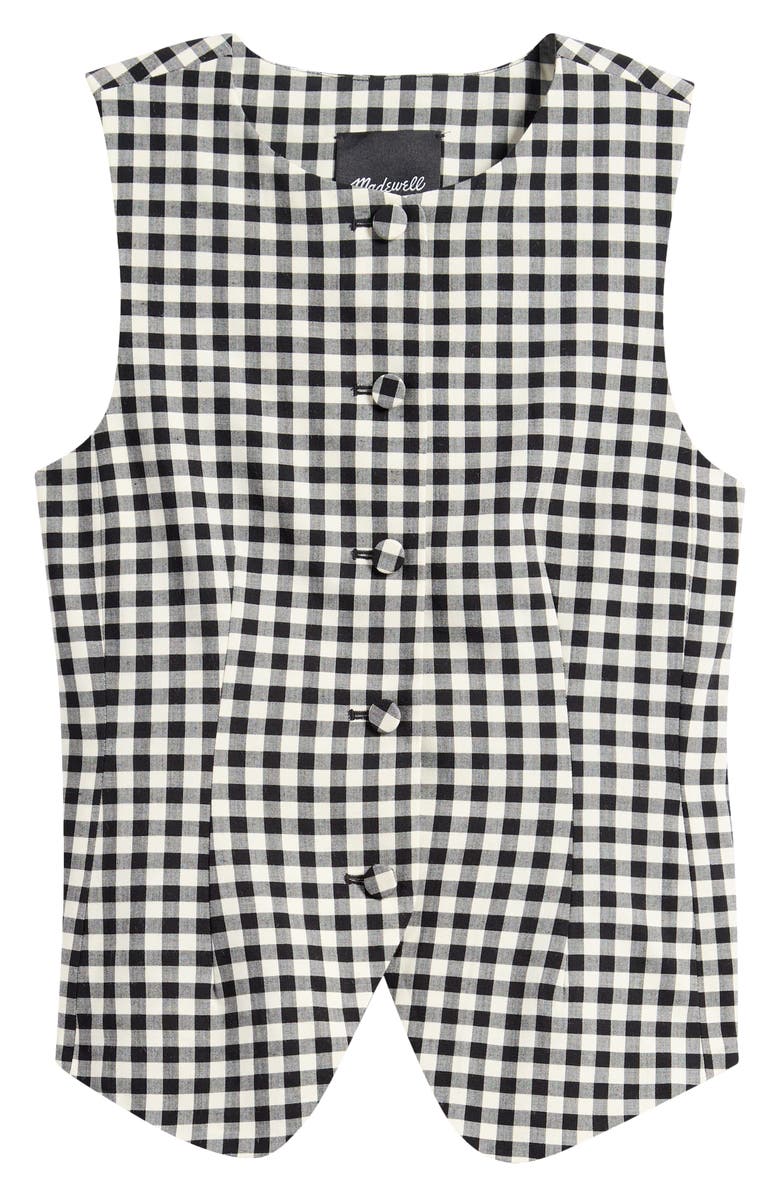 Madewell Single Breasted Scoop Neck Vest, Alternate, color, True Black