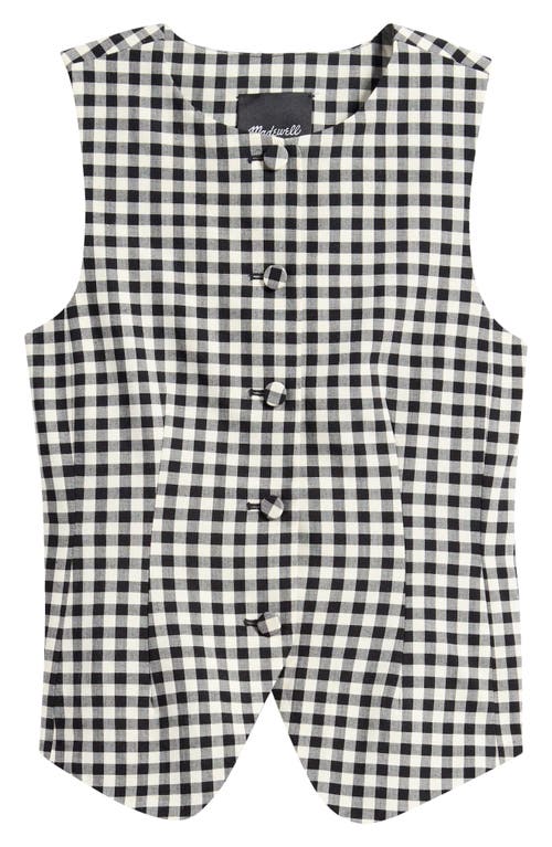 Madewell Single Breasted Scoop Neck Vest In True Black