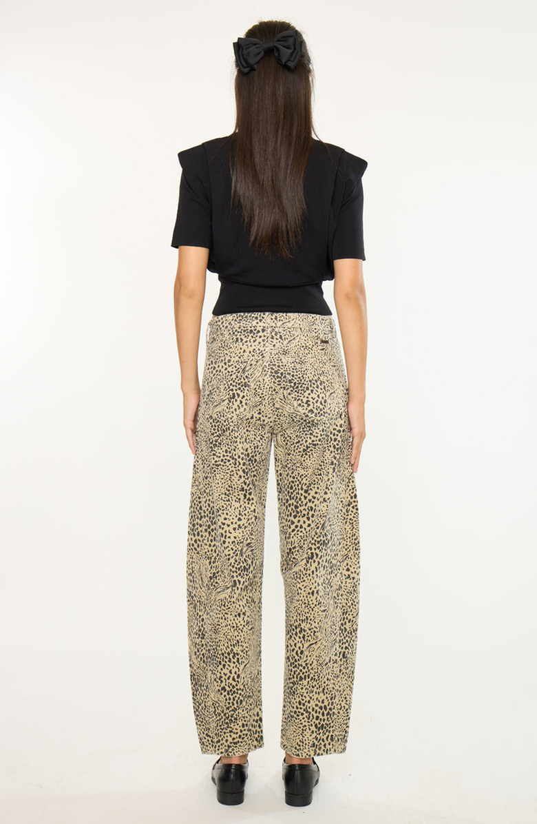 KanCan Lydia Low Slung Barrel Jeans, Alternate, color, Leopard Print