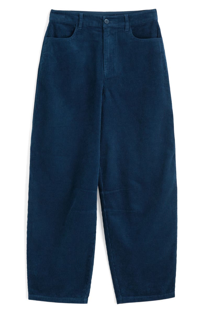 Seasalt Cornwall Avens Organic Cotton Corduroy Crop Barrel Leg Pants, Main, color, Sea Cave