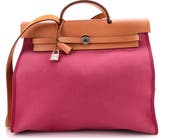Pre-Owned Hermes Herbag Zip Leather and Toile 39