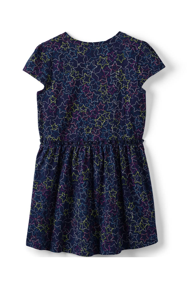 Lands' End Girls Gathered Waist Tunic Top, Alternate, color, Navy Multi Stars