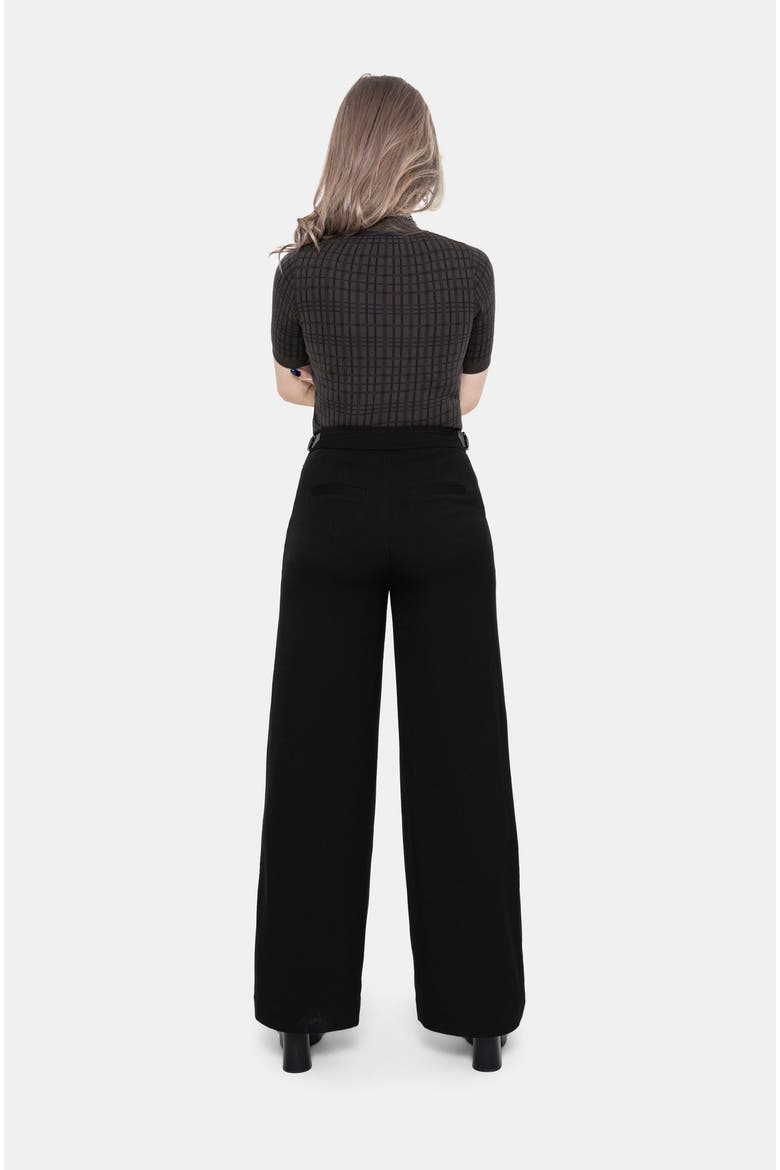 Nightingale Buckle Wide Leg Trousers, Alternate, color, Black