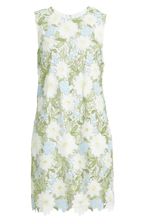 SAM EDELMAN SAM EDELMAN FLORAL EMBROIDERED SLEEVELESS SHEATH DRESS 
