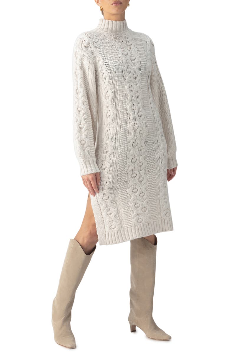 Sanctuary Cable Long Sleeve Sweater Dress, Main, color, 