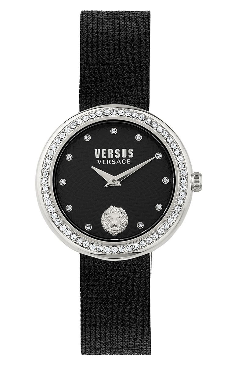 VERSUS Versace Lea Crystal Bracelet Watch, 35mm, Main, color, Stainless Steel