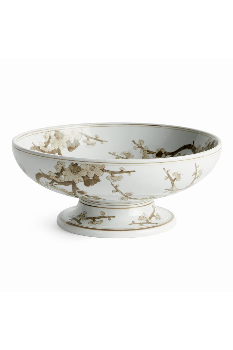 Province Empress Decorative Footed Bowl - Brown & White, Main, color, White