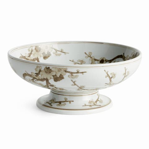 Province Empress Decorative Footed Bowl - Brown & White