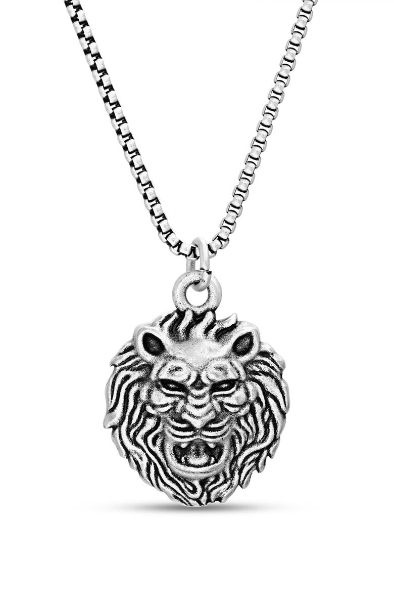 Steve Madden Lion Head Pendant Necklace, Main, color, 