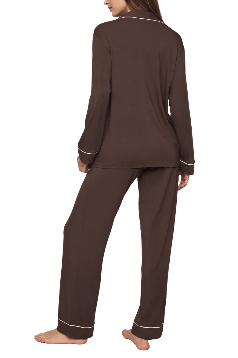 Gisele Long Pajamas, Alternate, color, CHOCOLATE/IVORY