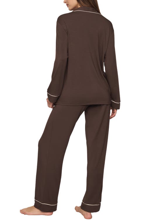 Eberjey Gisele Long Pajamas In Brown