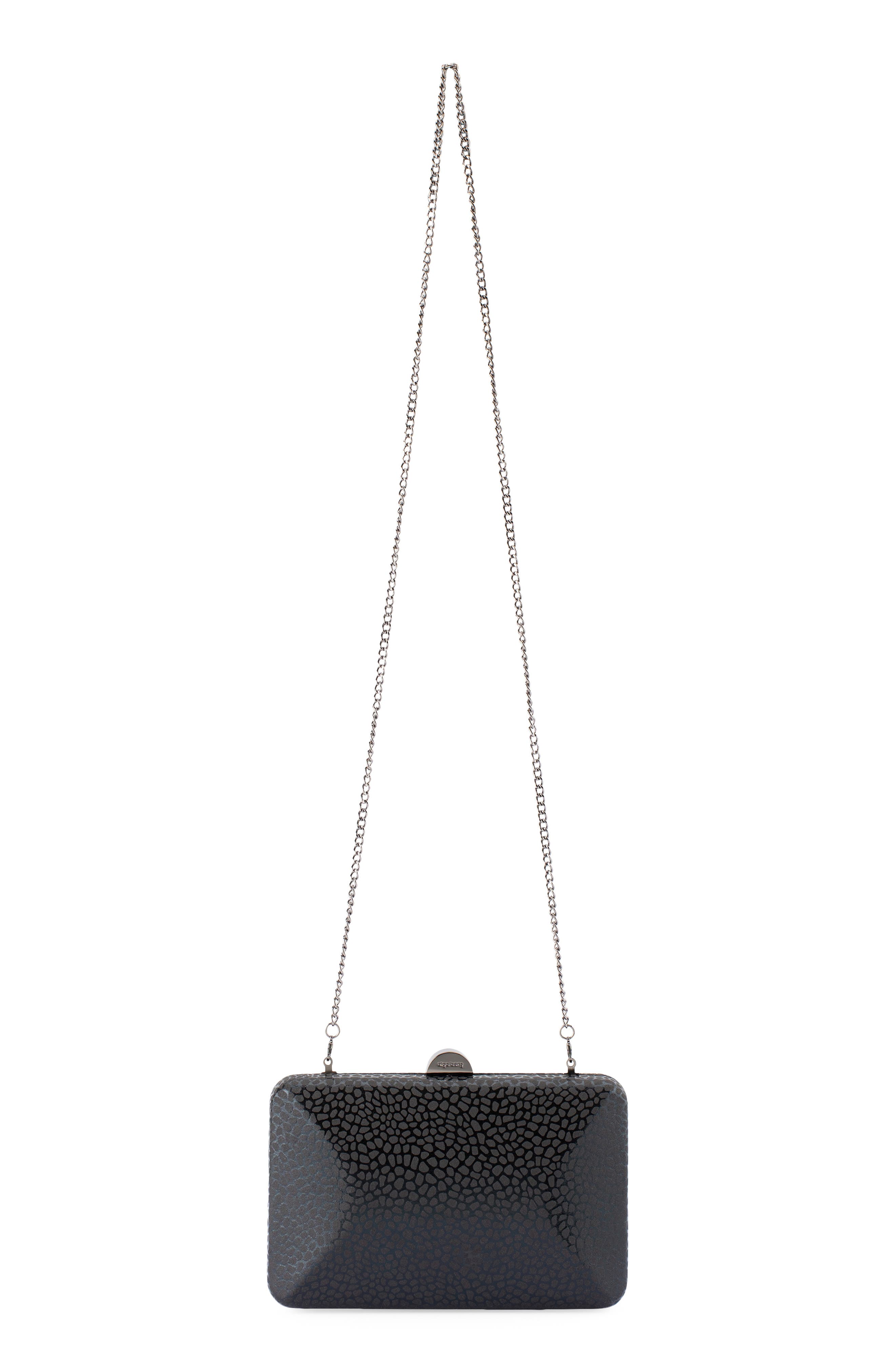 Frankie Embossed Clutch, Alternate, color, BLACK