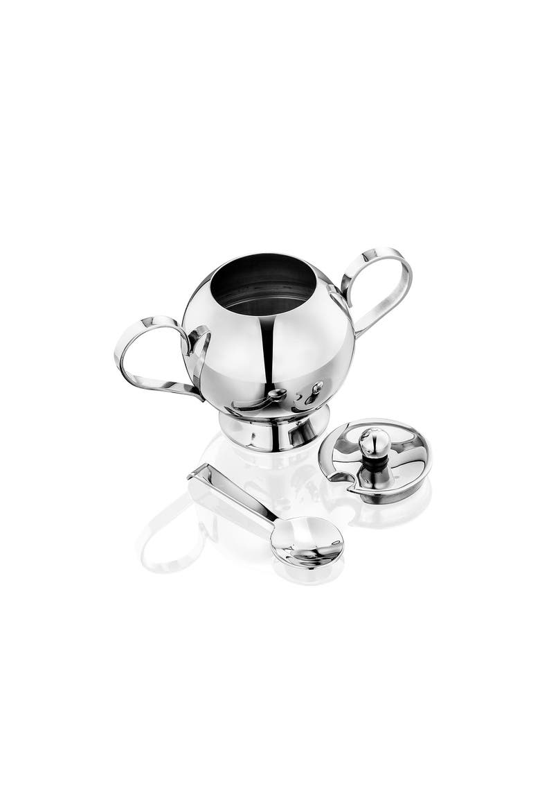 Spheres Sugar Bowl & Spoon, Alternate, color, Silver
