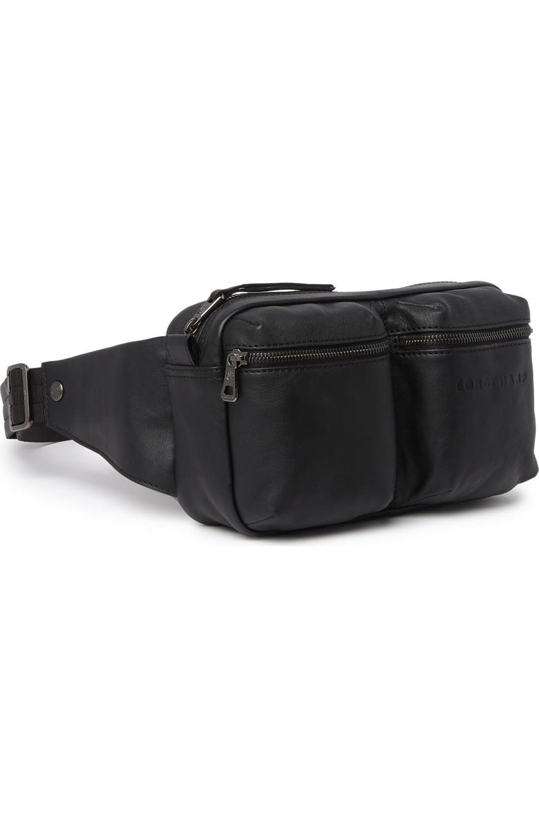 Longchamp Two Pocket Belt Bag, Alternate, color, Black