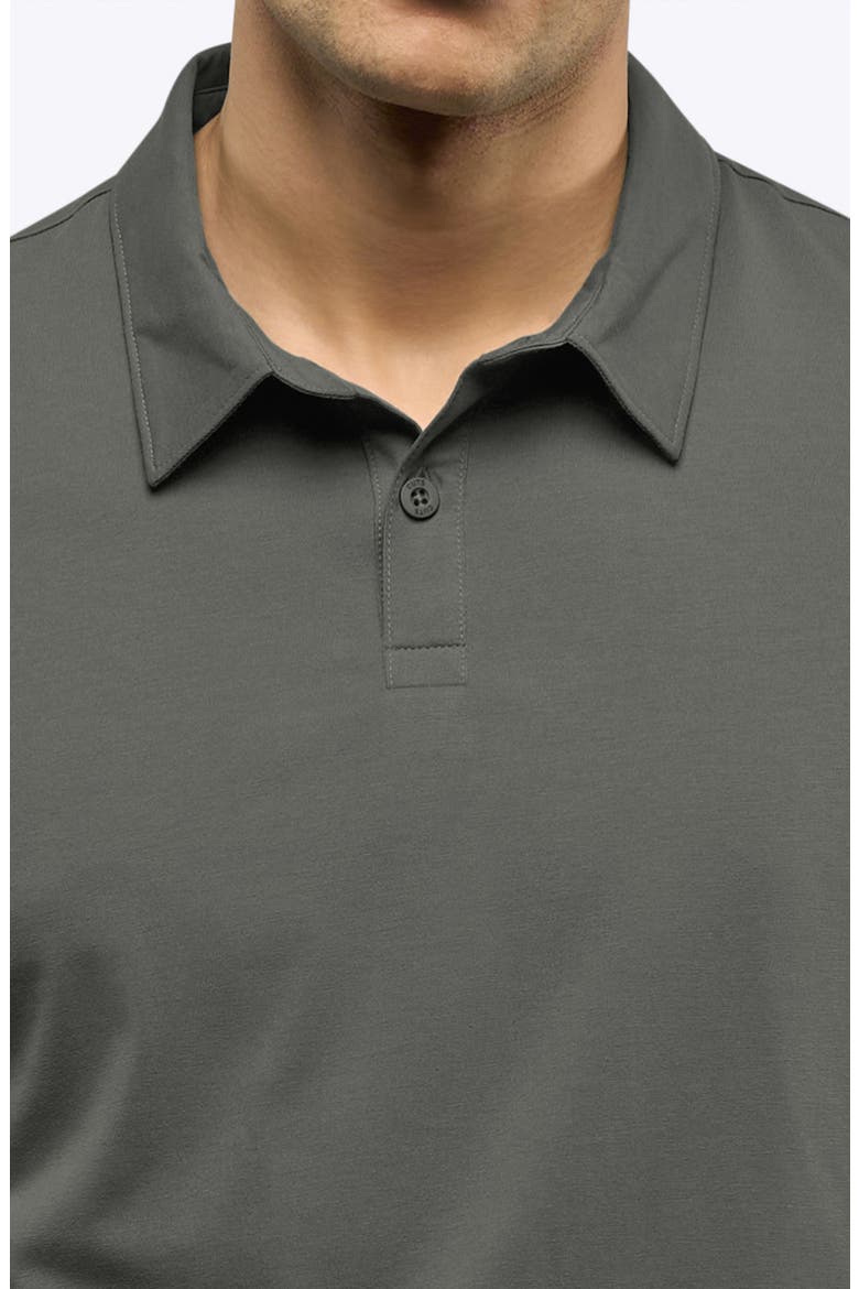 Trim Fit Cotton Blend Polo, Alternate, color, CASTOR GREY