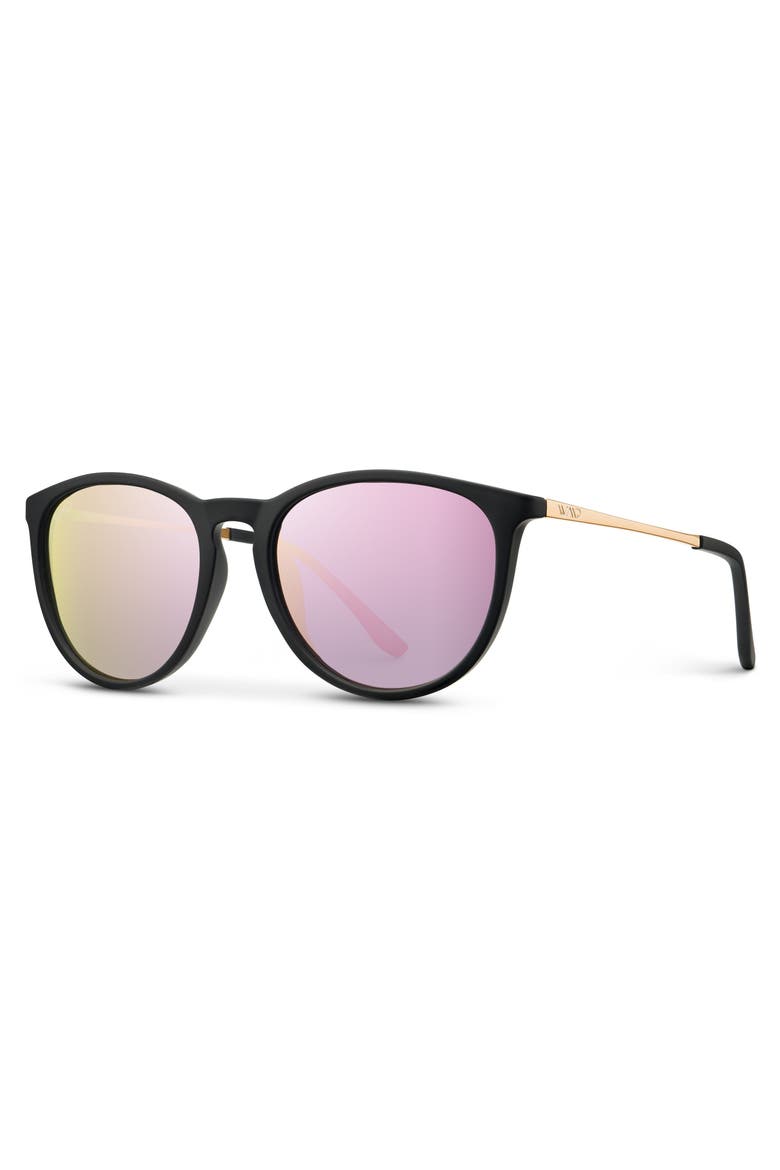 Drew - 55mm Round Polarized Sunglasses, Alternate, color, Blush Pink Black