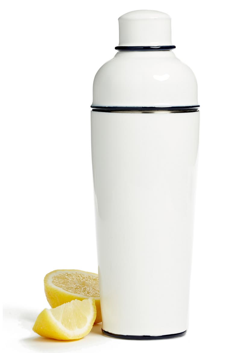 Enamel Cocktail Shaker, Main, color, WHITE