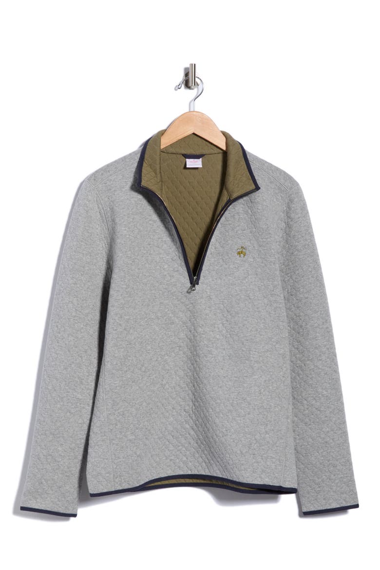 Diamond Quilted Half Zip Sweatshirt, Alternate, color, GRAY BC18