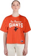New Era Women's New Era  Orange San Francisco Giants 2025 City Connect Boxy Pinstripe T-Shirt
