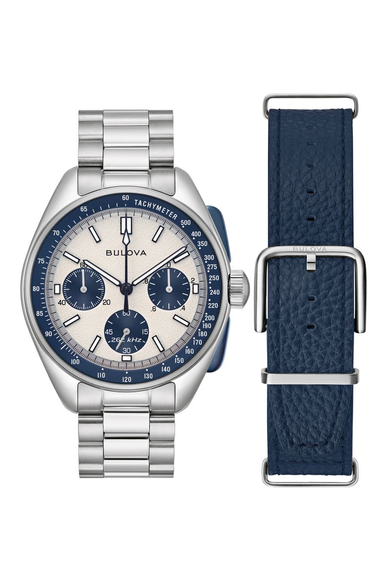 Lunar Pilot Chronograph Watch, 43.5mm, Alternate, color, SILVER-TONE