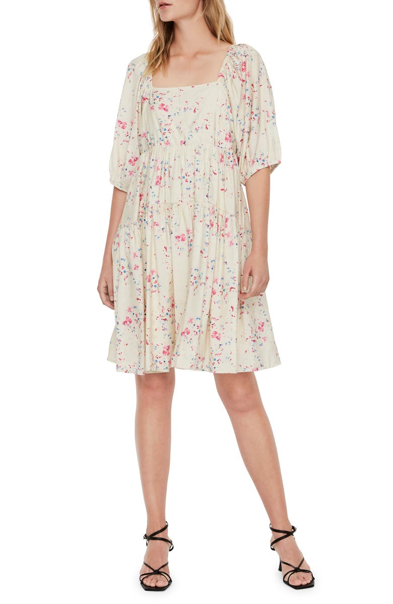 VERO MODA Floral Print Tiered Dress, Alternate, color, 