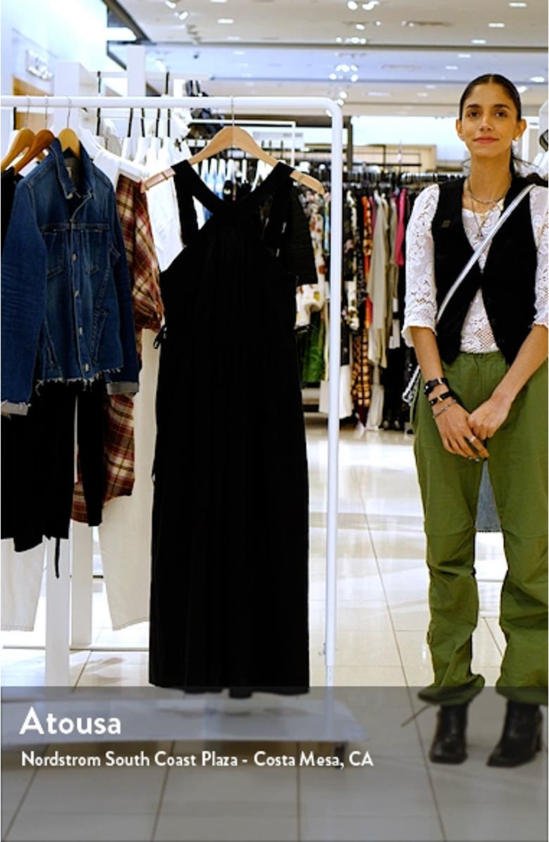 Halter Tiered Poplin Midi Dress, sales video thumbnail