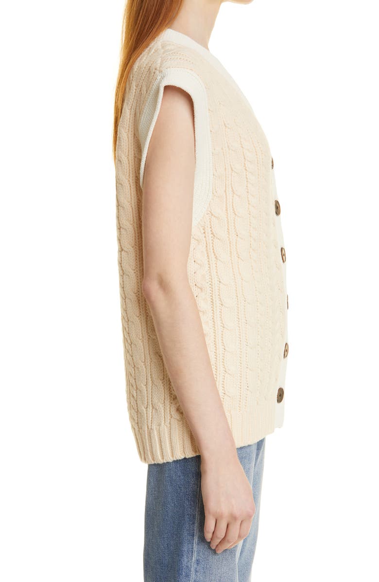 Rebecca Taylor Cable Wool Sweater Vest, Alternate, color, 