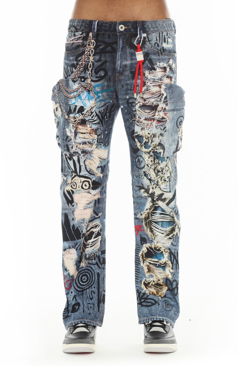 Cult of Individuality Grunge 607 Baggy Jeans, Main, color, Digital