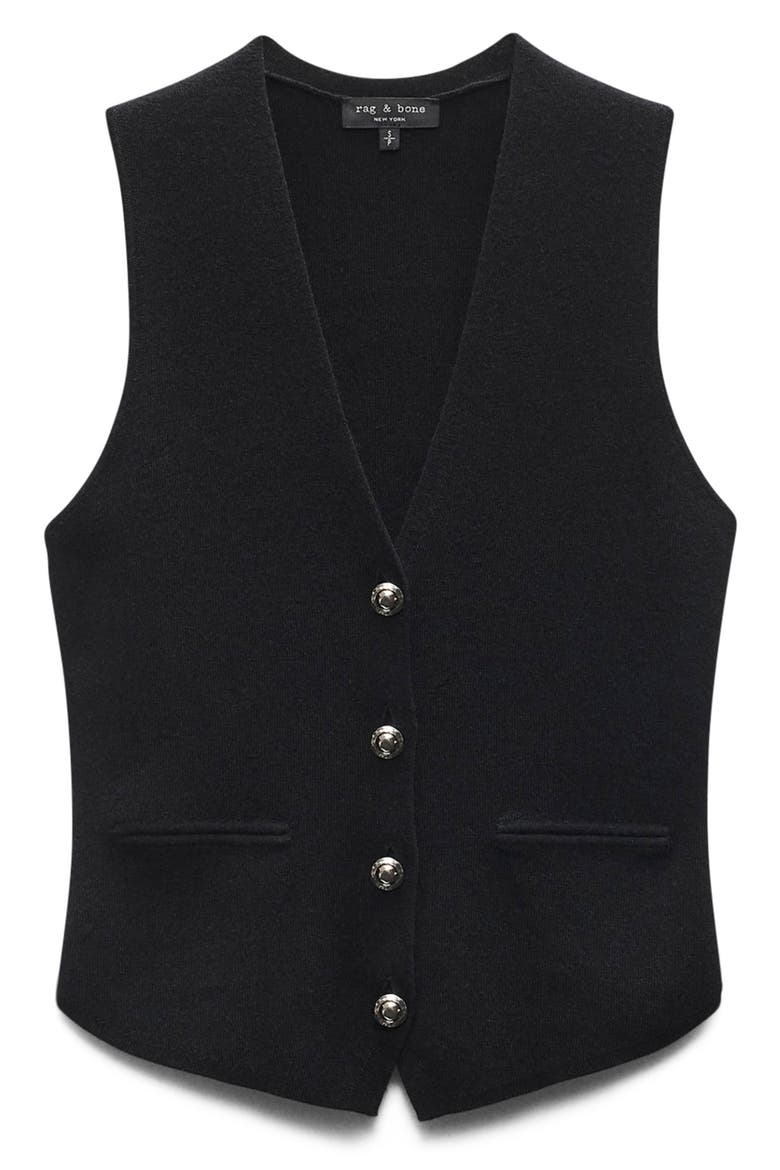 Ella Merino Wool Blend Sweater Vest, Alternate, color, BLACK