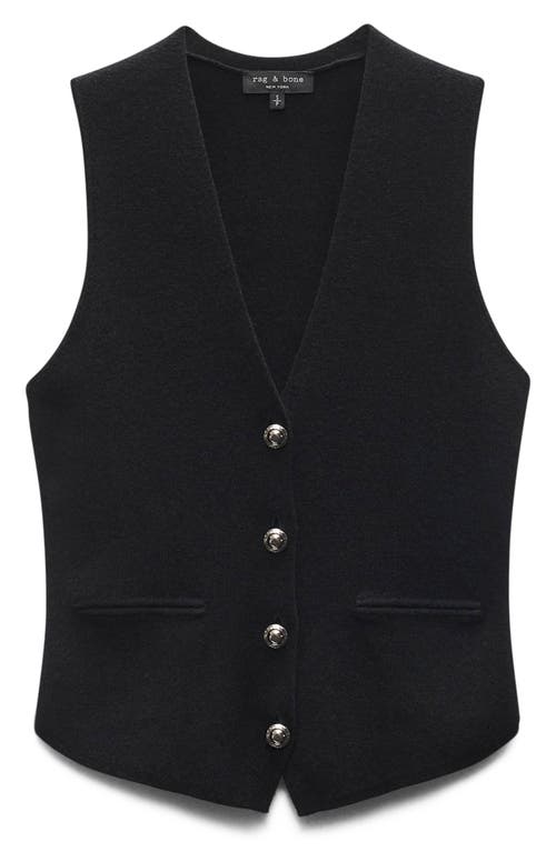 Rag & Bone Ella Merino Wool Blend Sweater Vest In Black