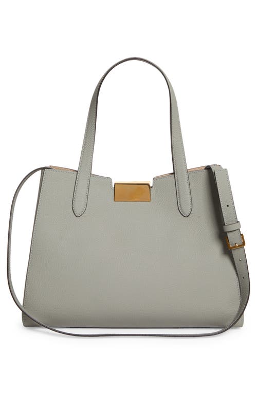 Marni Small Trunkaroo Leather Tote In Light/grey