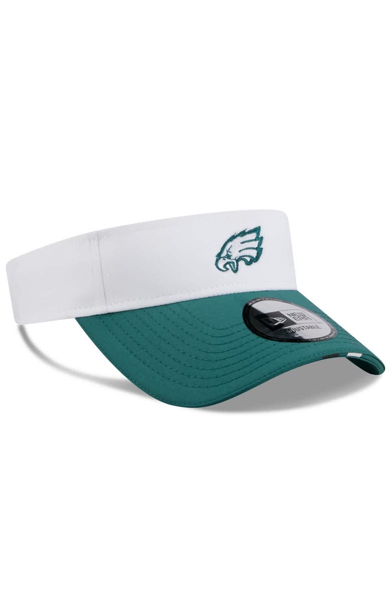 New Era Men's New Era White/Midnight Green Philadelphia Eagles 2025 NFL Training Camp Adjustable Visor, Alternate, color, White