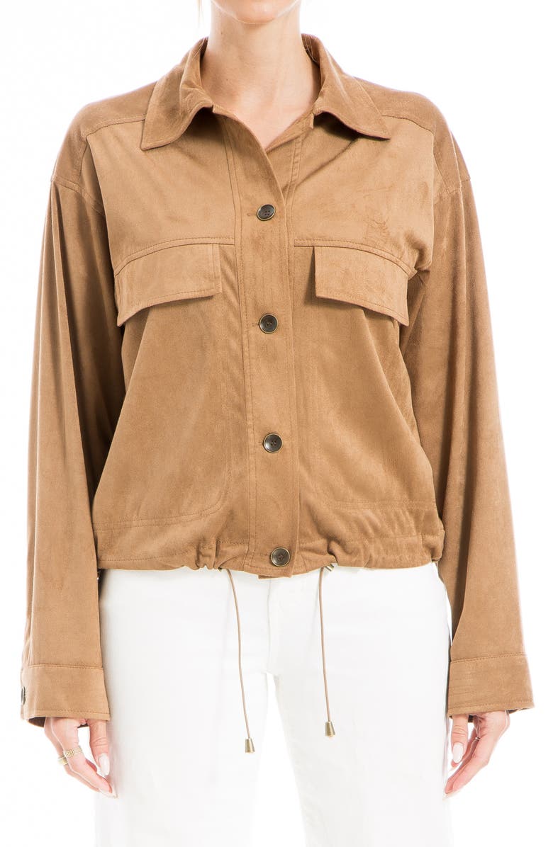 MAX STUDIO Faux Suede Bomber Jacket, Main, color, 