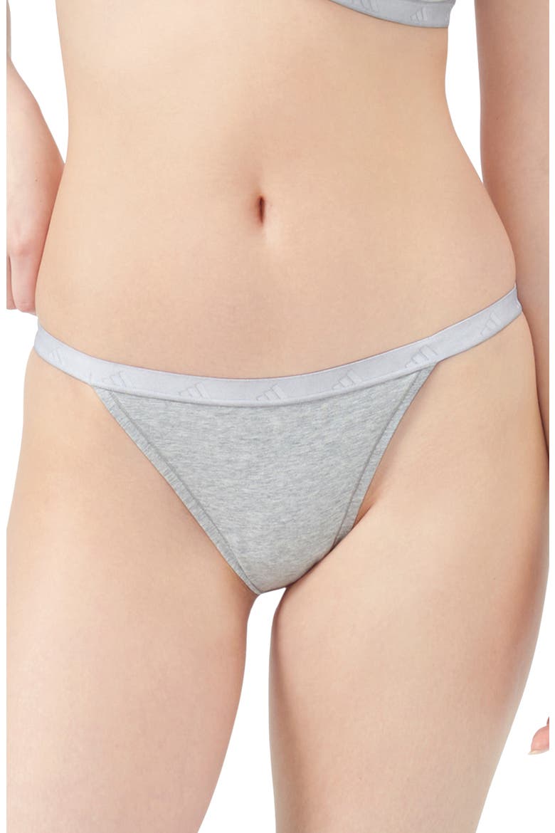 Set of 3 String Bikini Briefs, Main, color, HEATHER GREY