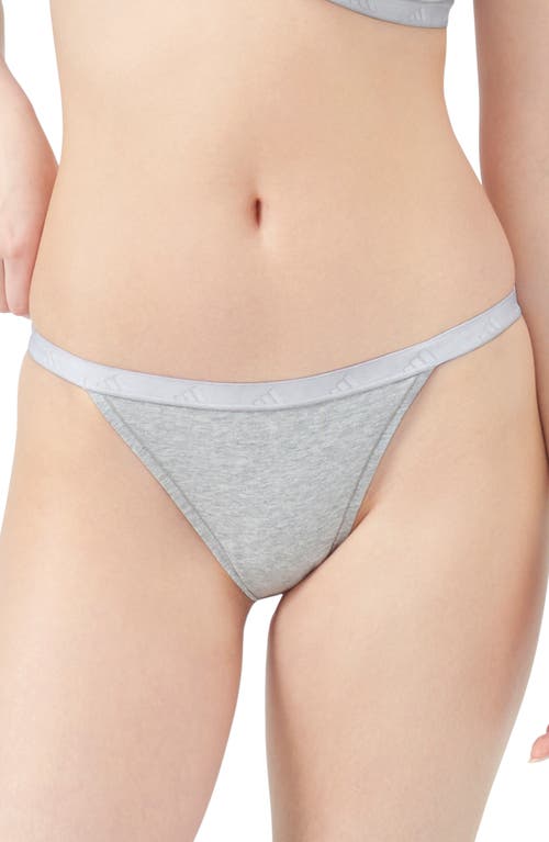 Adidas Originals Set Of 3 String Bikini Briefs In Gray