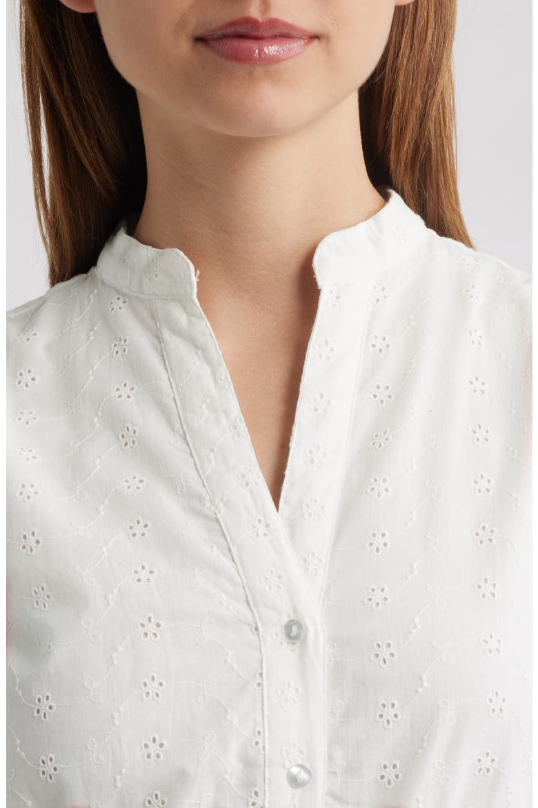 Broderie Mini Shirtdress, Alternate, color, WHITE