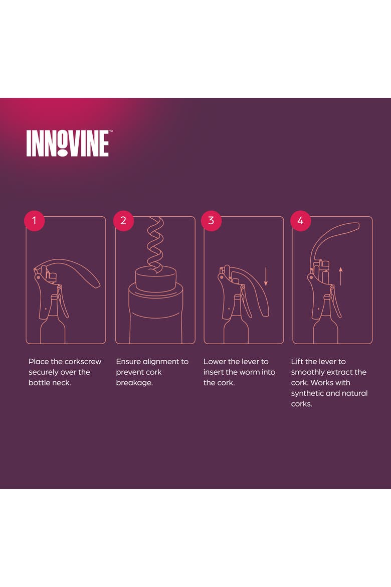 Vertical Lever Corkscrew, Alternate, color, Grey
