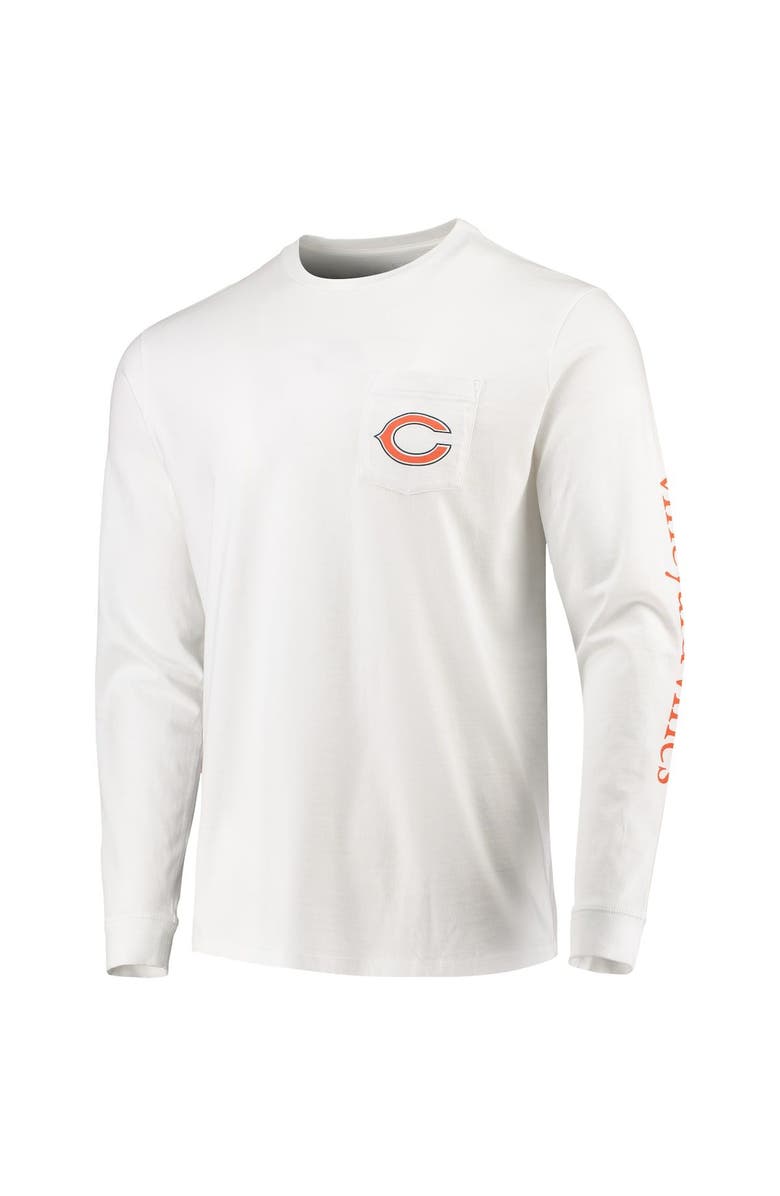 vineyard vines Men's Vineyard Vines White Chicago Bears Whale Helmet Long Sleeve T-Shirt, Alternate, color,