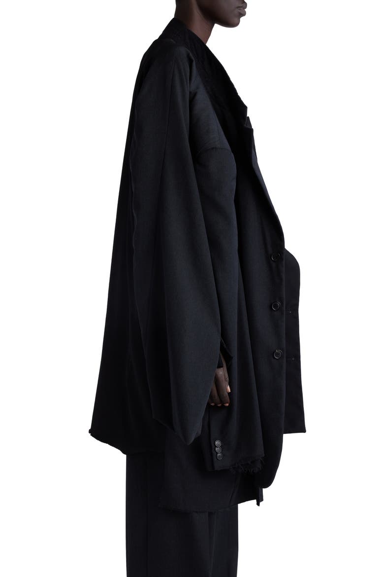 Double Sleeve Oversize Virgin Wool Blazer, Alternate, color, ANTHRACITE