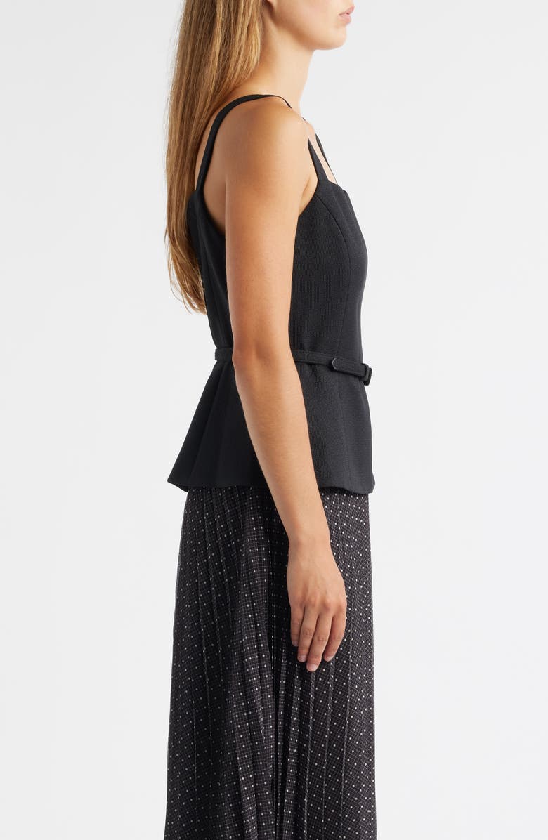 Julia Jordan Sleeveless Mixed Media Midi Dress, Alternate, color, Black