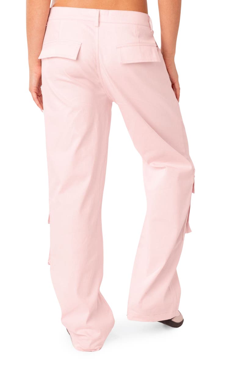 EDIKTED Joan Low Rise Cargo Pants, Alternate, color, Light-Pink