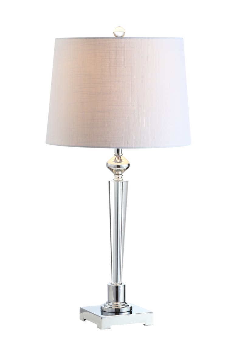 Foster 28.25" Crystal LED Table Lamp, Clear/Chrome, Main, color, Clear