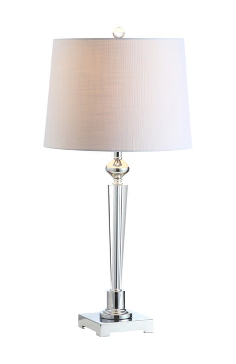 Foster 28.25" Crystal LED Table Lamp, Clear/Chrome