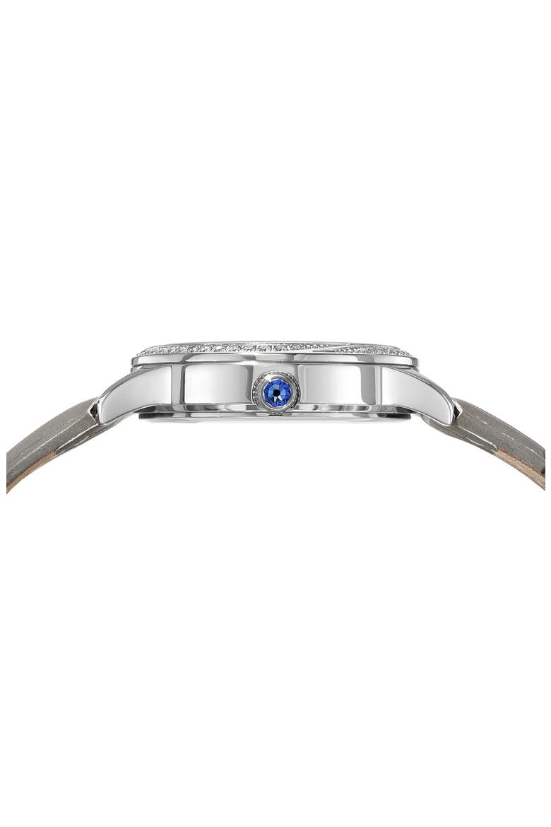 Ruby Sunray Croc Embossed Leather Strap Watch, 34mm, Alternate, color, SILVER/GREY
