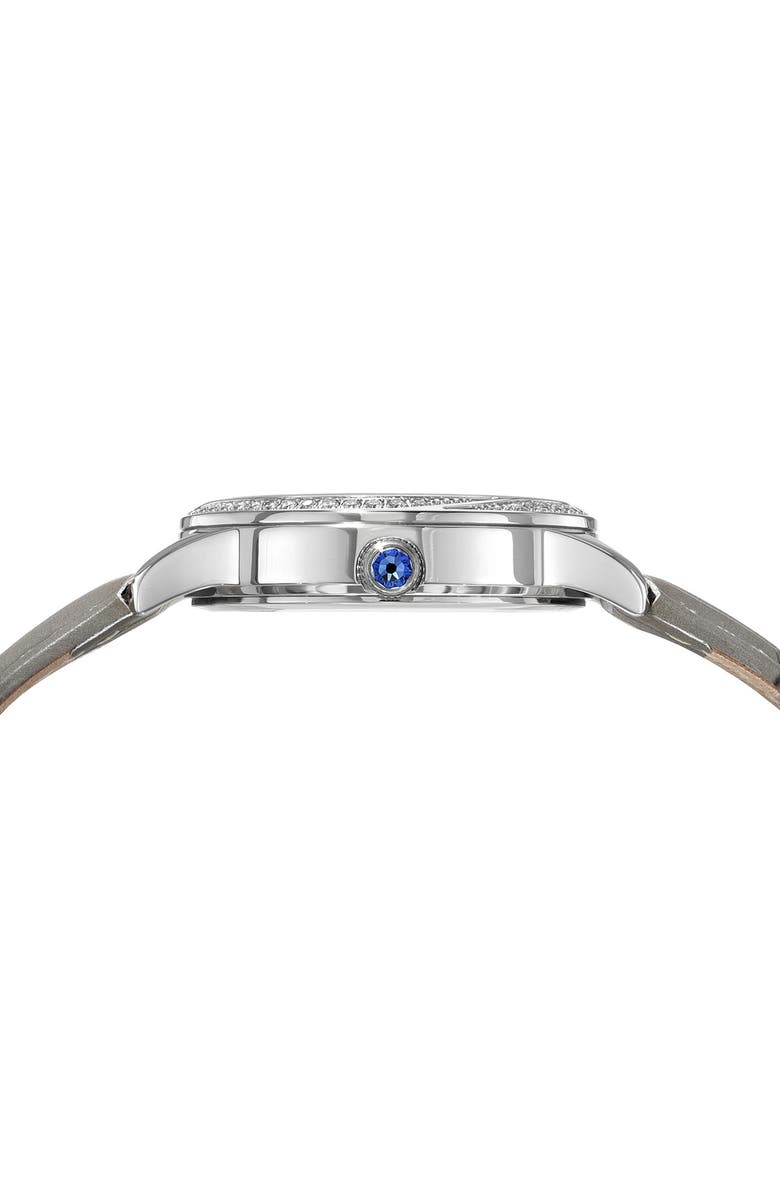 PORSAMO BLEU Ruby Sunray Croc Embossed Leather Strap Watch, 34mm, Alternate, color, Silver/Grey