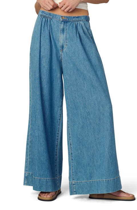 The Ruched Palazzo Wide Leg Jeans (Curious)