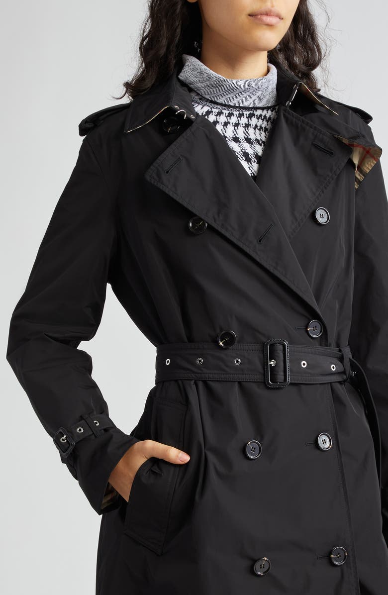 Burberry Kensington A23 Water Resistant Trench Coat, Alternate, color, Black