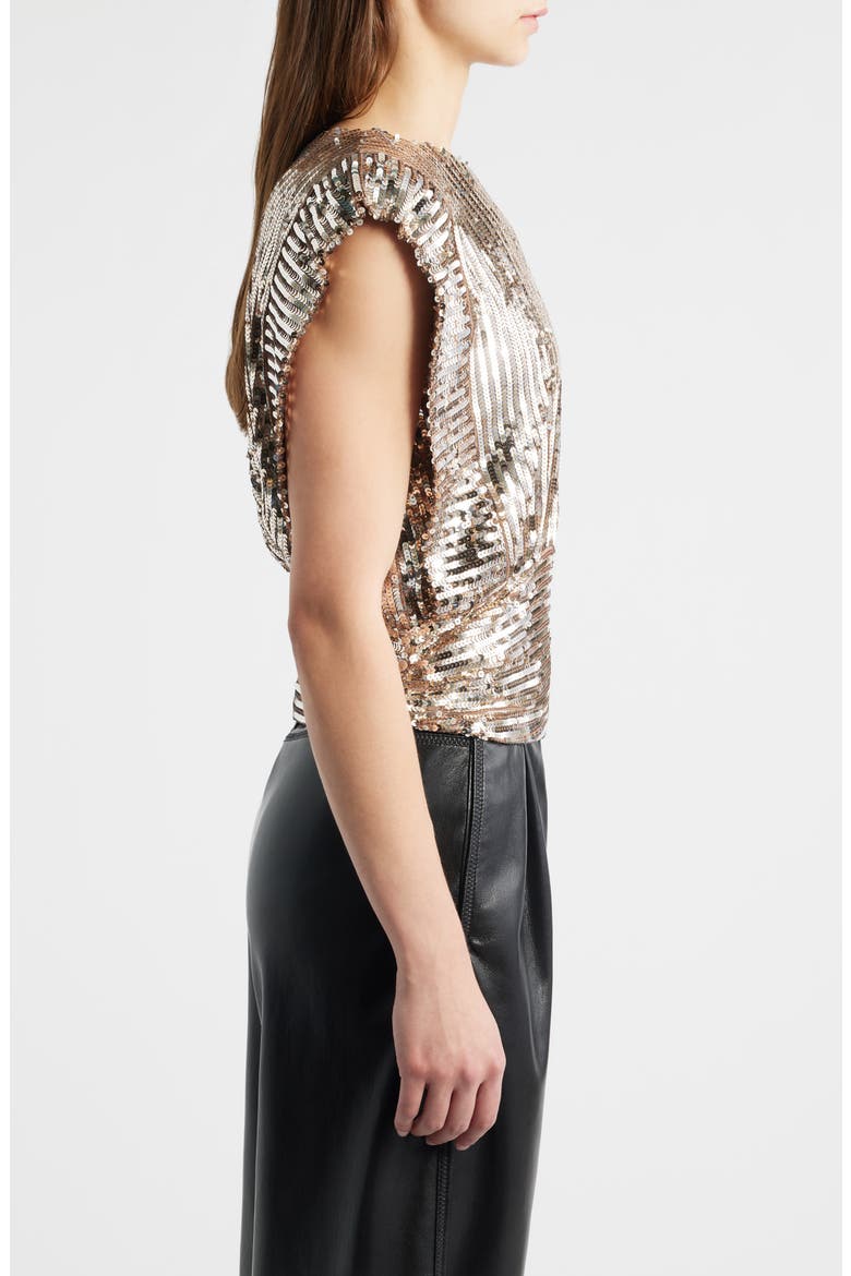 Illana Sequin Crop Top, Alternate, color, ORGE